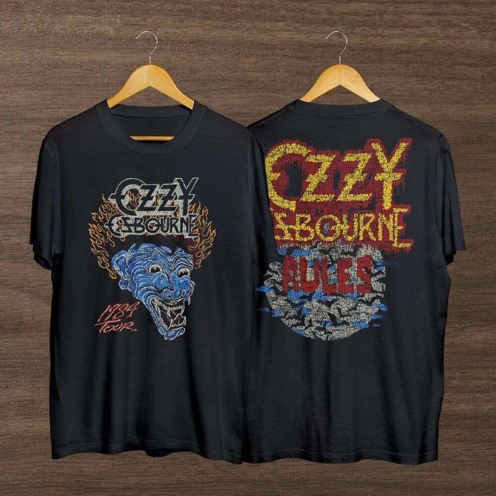 Ozzy Osbourne 1984 Bark At The Moon Tour T Shirt, Rock Concert Tee 2 Sided